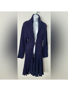 NWT Berretti Made in Italy Long Buckled Purple Cardigan Size L